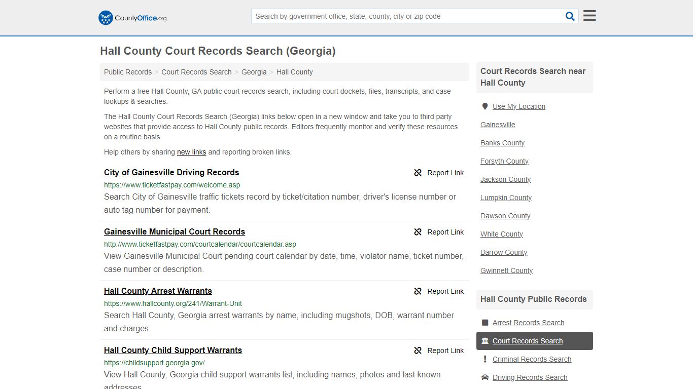 Hall County Court Records Search (Georgia) - County Office