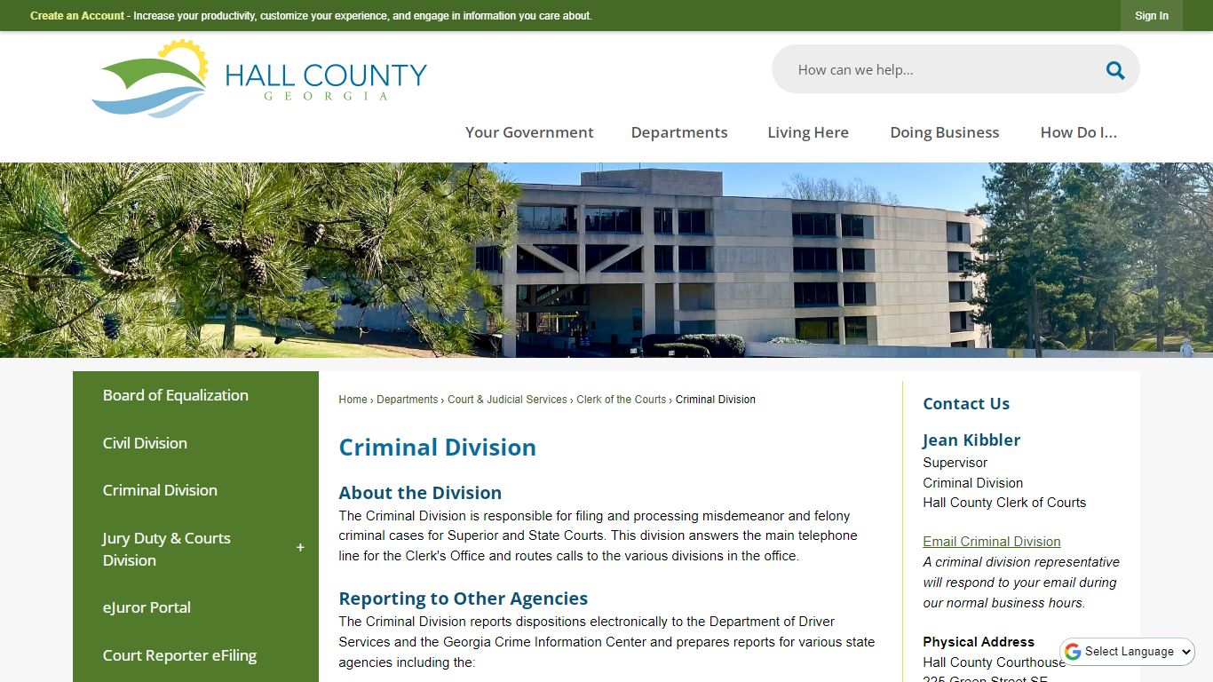 Criminal Division | Hall County, GA - Official Website